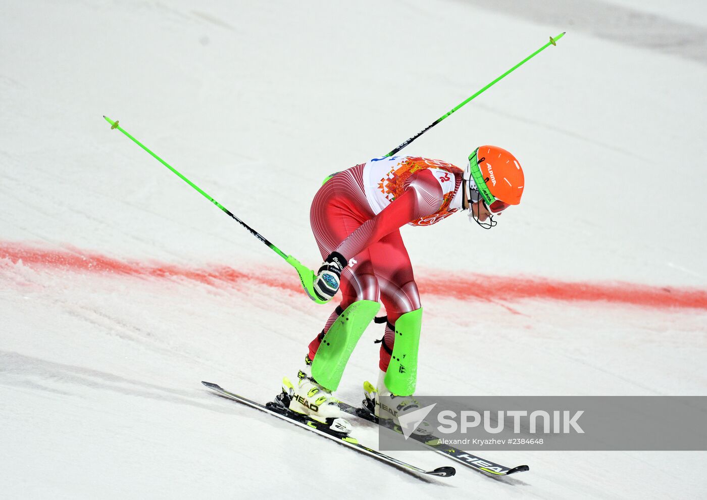 2014 Winter Olympics. Alpine skiing. Women. Slalom