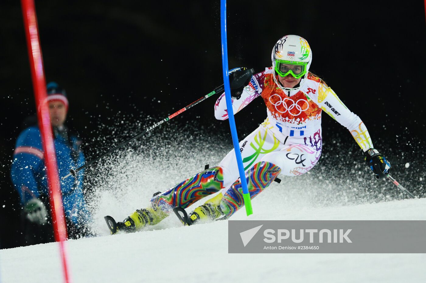 2014 Winter Olympics. Alpine skiing. Women. Slalom
