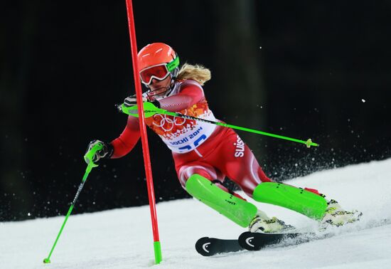 2014 Winter Olympics. Alpine skiing. Women. Slalom