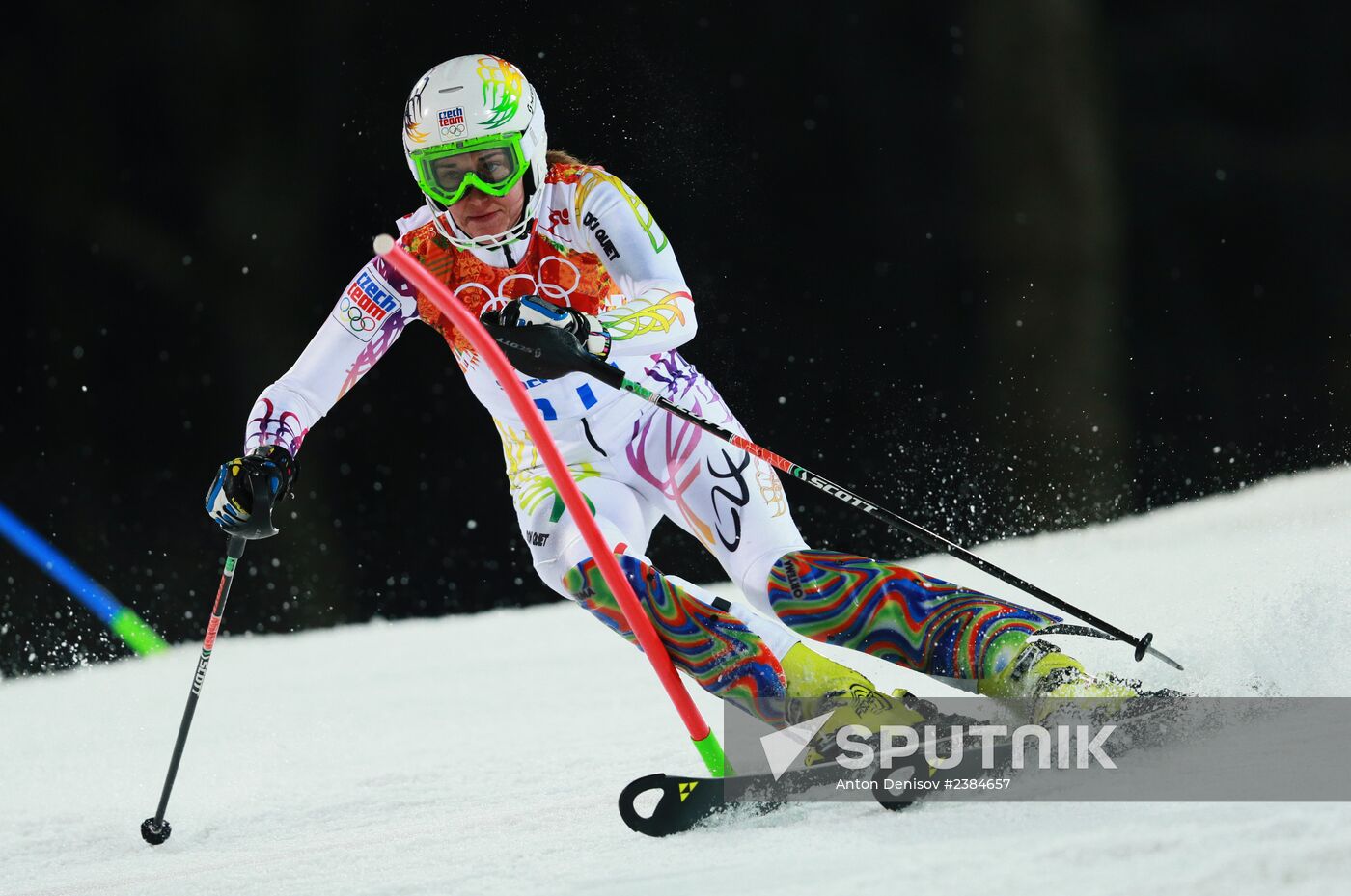 2014 Winter Olympics. Alpine skiing. Women. Slalom