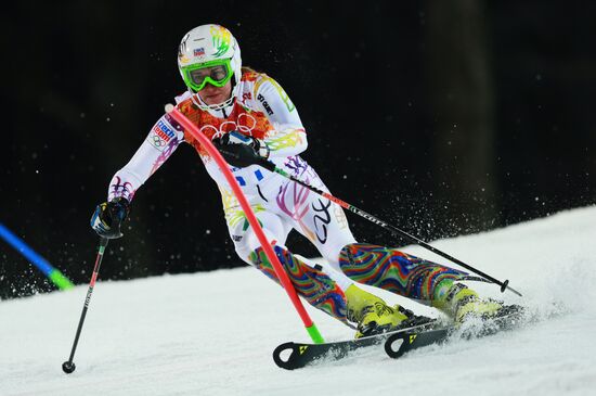2014 Winter Olympics. Alpine skiing. Women. Slalom