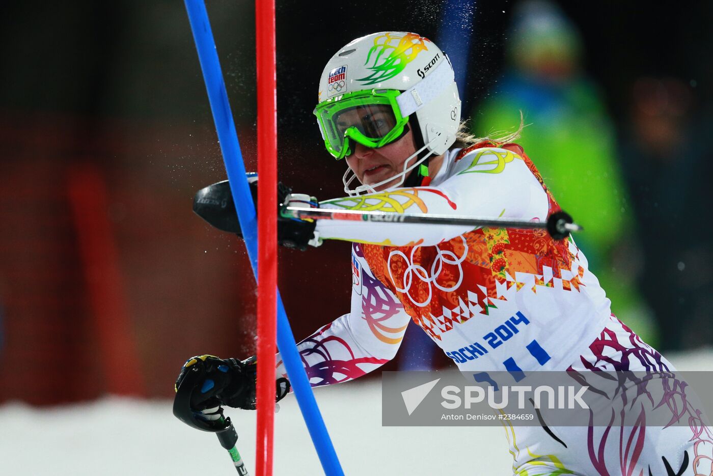 2014 Winter Olympics. Alpine skiing. Women. Slalom