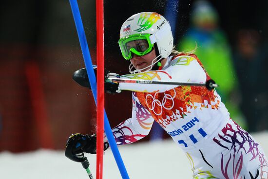 2014 Winter Olympics. Alpine skiing. Women. Slalom