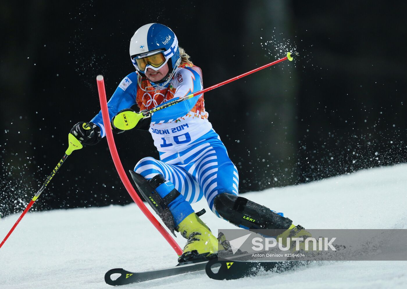 2014 Winter Olympics. Alpine skiing. Women. Slalom