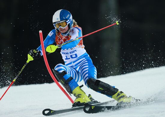 2014 Winter Olympics. Alpine skiing. Women. Slalom