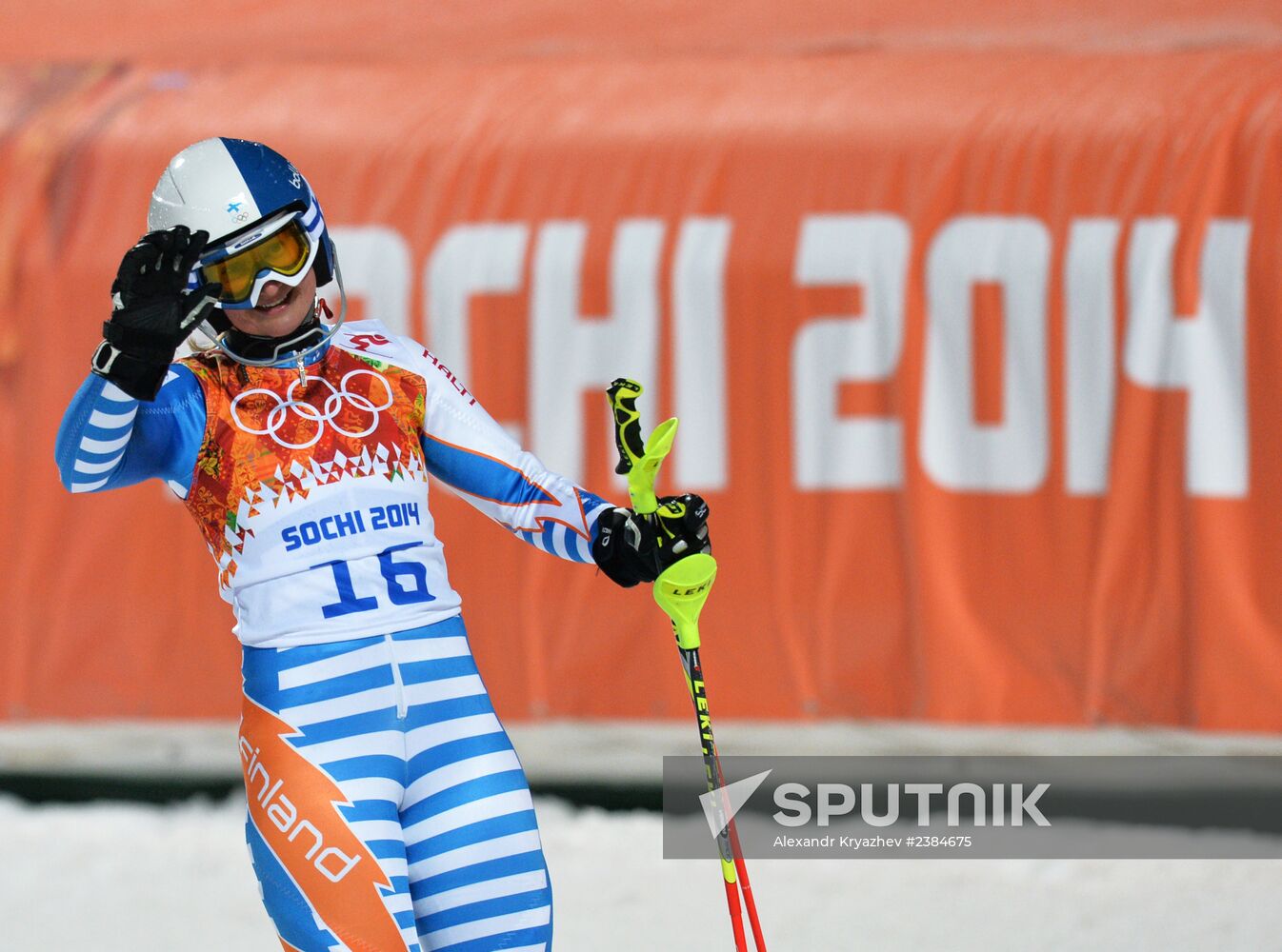 2014 Winter Olympics. Alpine skiing. Women. Slalom