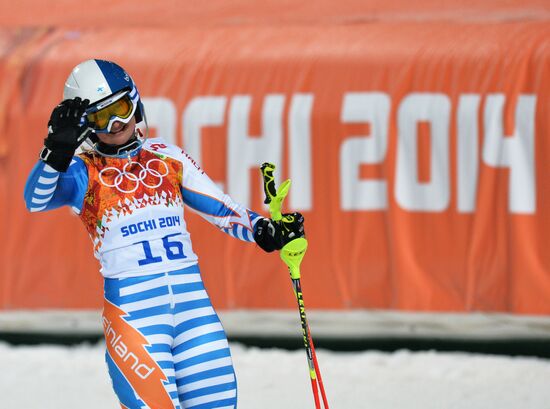 2014 Winter Olympics. Alpine skiing. Women. Slalom