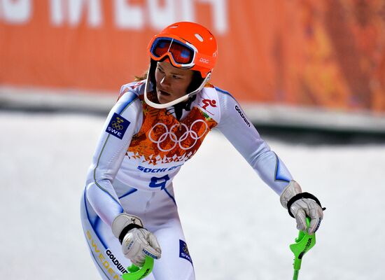 2014 Winter Olympics. Alpine skiing. Women. Slalom
