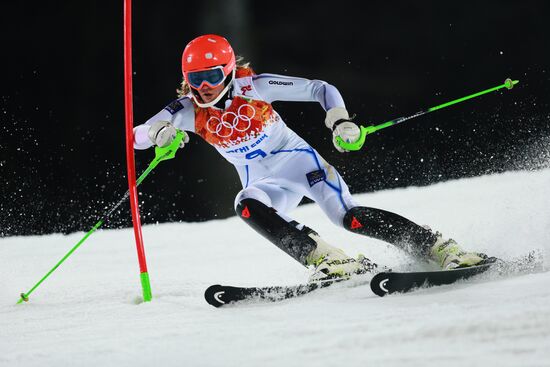 2014 Winter Olympics. Alpine skiing. Women. Slalom