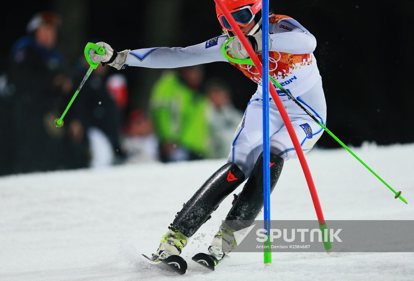 2014 Winter Olympics. Alpine skiing. Women. Slalom