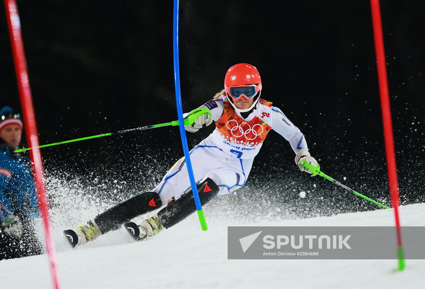 2014 Winter Olympics. Alpine skiing. Women. Slalom