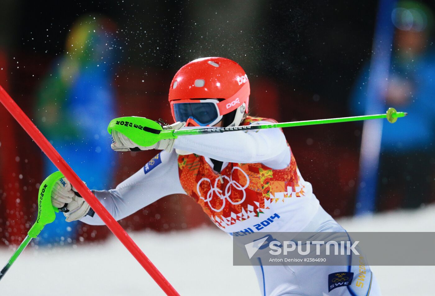 2014 Winter Olympics. Alpine skiing. Women. Slalom