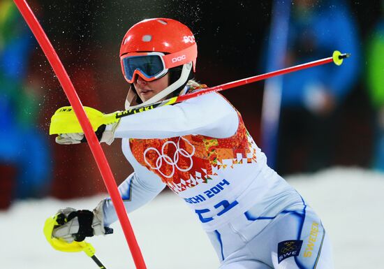 2014 Winter Olympics. Alpine skiing. Women. Slalom