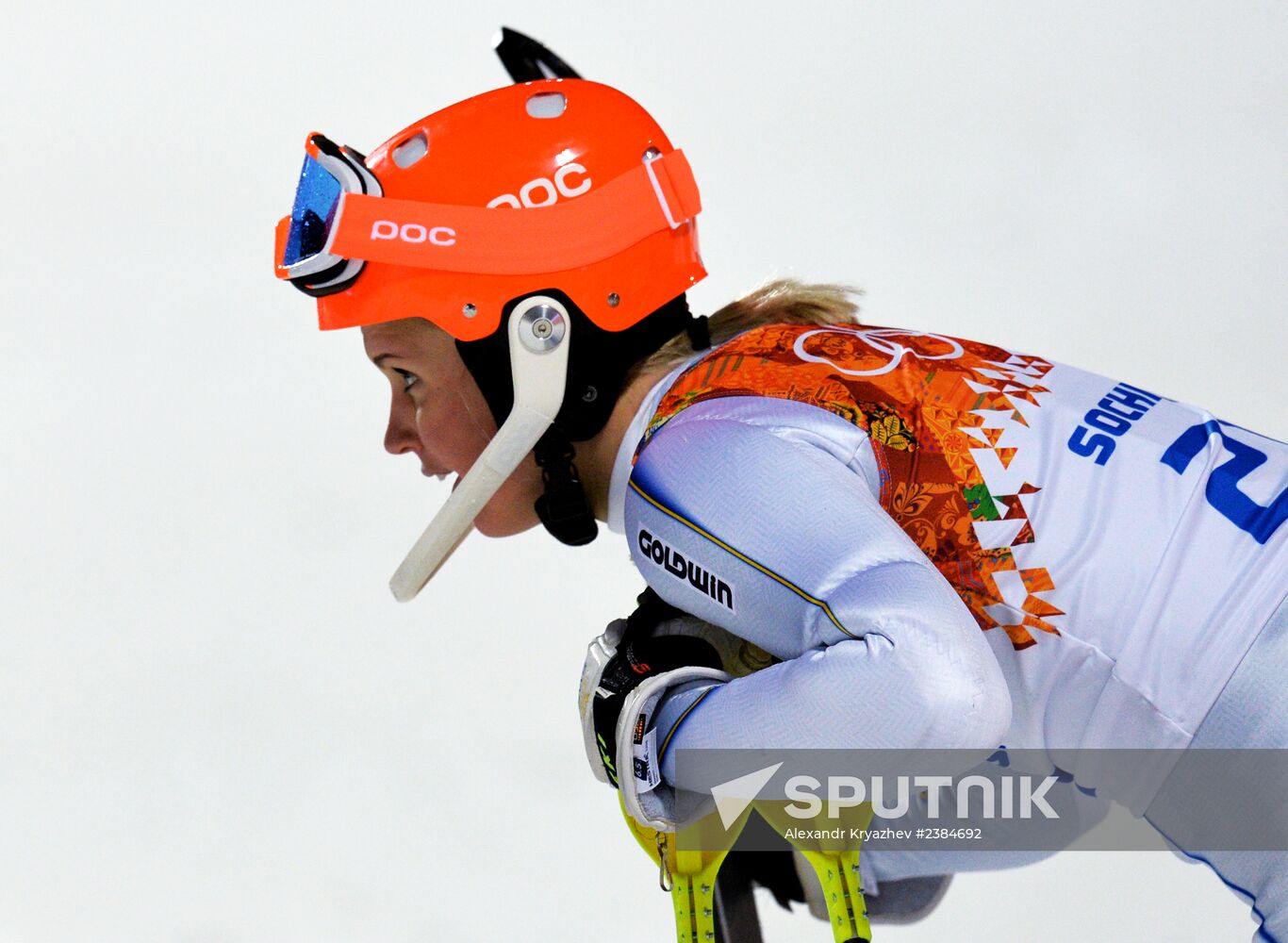 2014 Winter Olympics. Alpine skiing. Women. Slalom