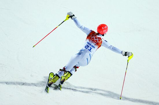 2014 Winter Olympics. Alpine skiing. Women. Slalom