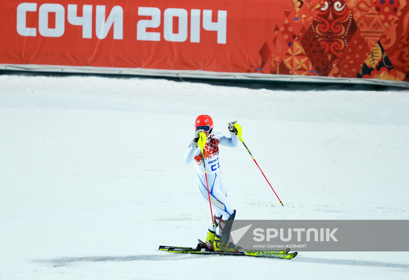 2014 Winter Olympics. Alpine skiing. Women. Slalom