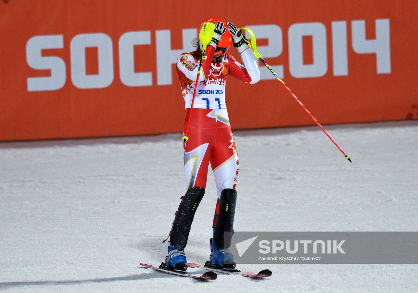 2014 Winter Olympics. Alpine skiing. Women. Slalom