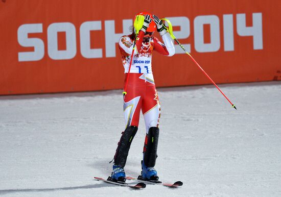 2014 Winter Olympics. Alpine skiing. Women. Slalom