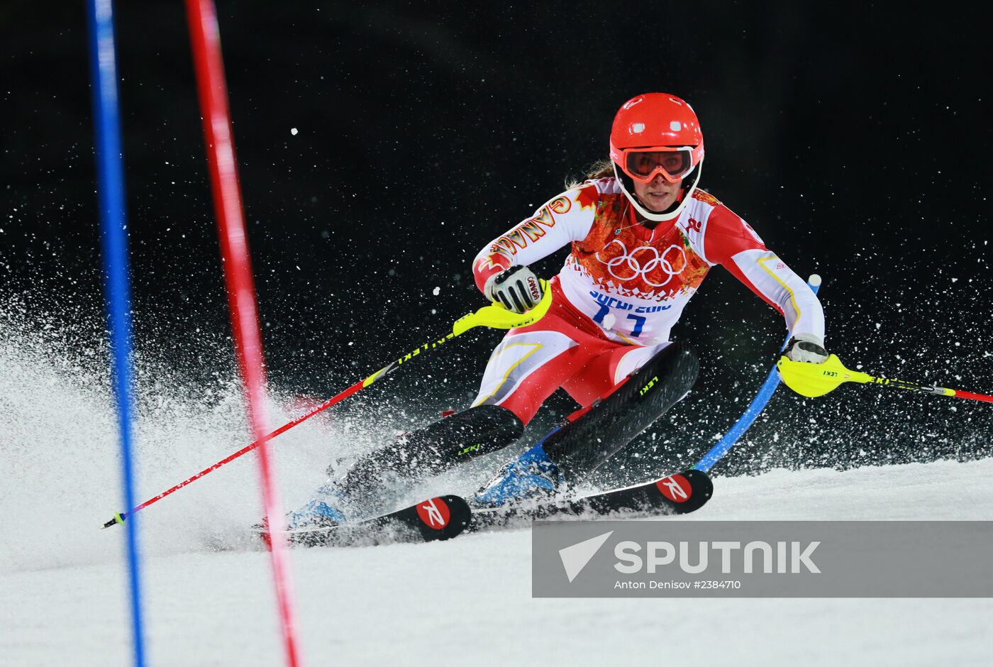 2014 Winter Olympics. Alpine skiing. Women. Slalom