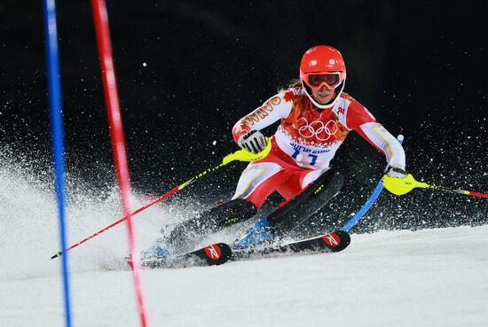 2014 Winter Olympics. Alpine skiing. Women. Slalom