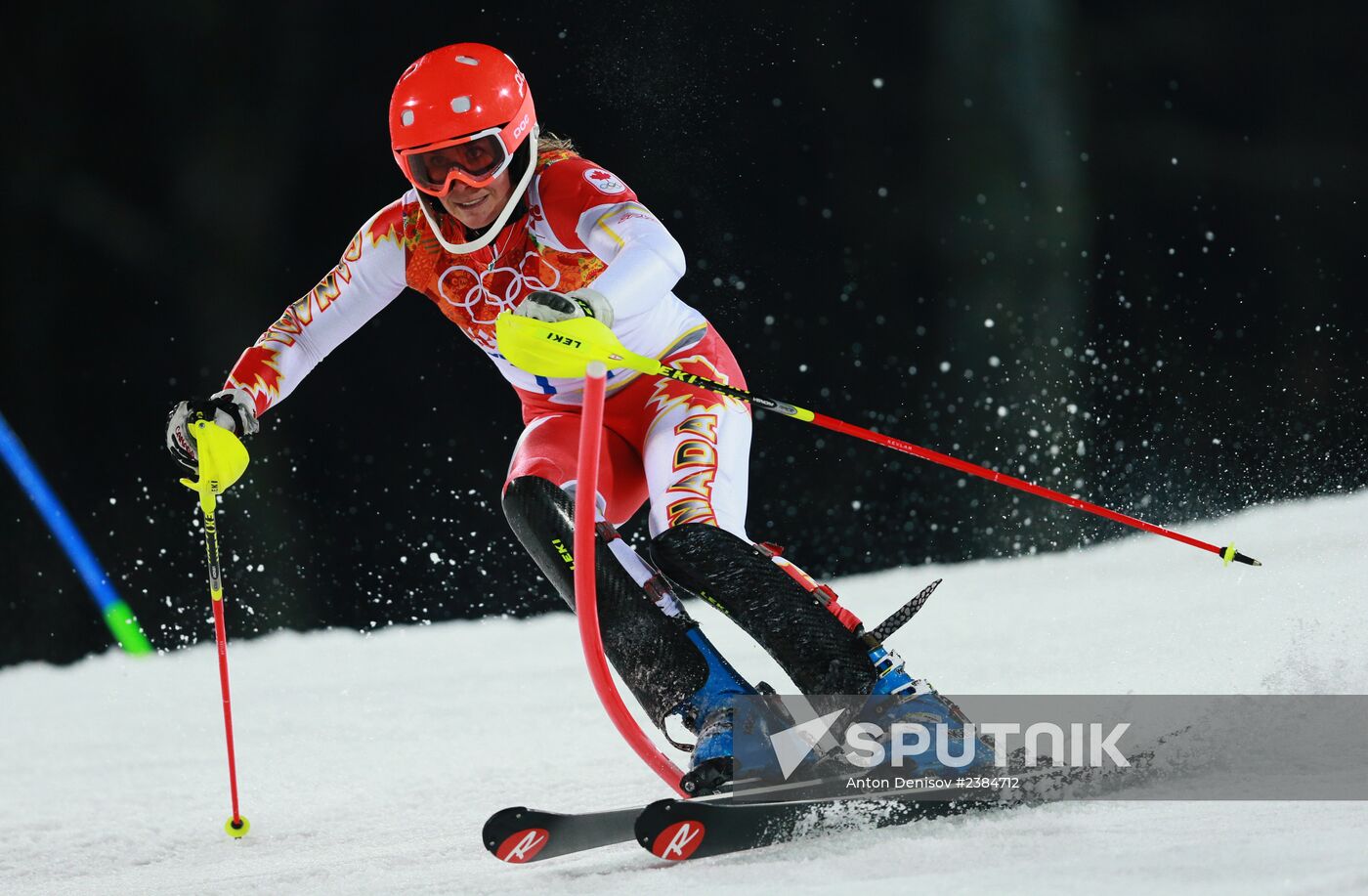 2014 Winter Olympics. Alpine skiing. Women. Slalom