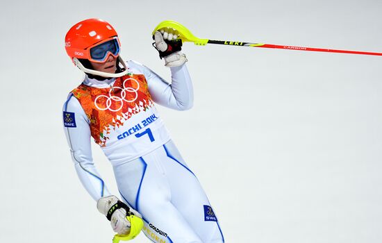 2014 Winter Olympics. Alpine skiing. Women. Slalom
