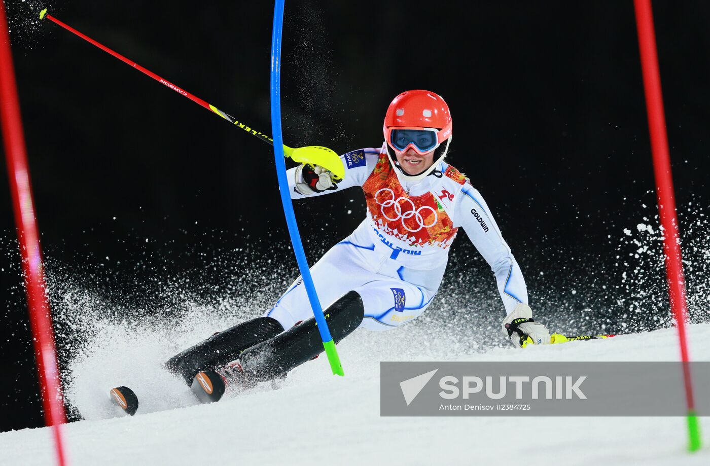 2014 Winter Olympics. Alpine skiing. Women. Slalom