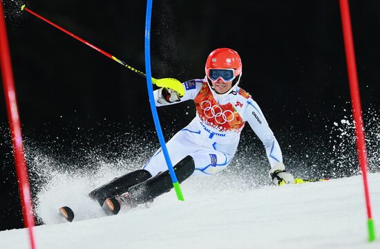 2014 Winter Olympics. Alpine skiing. Women. Slalom