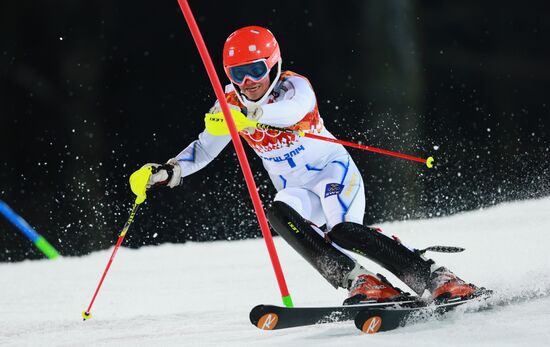 2014 Winter Olympics. Alpine skiing. Women. Slalom