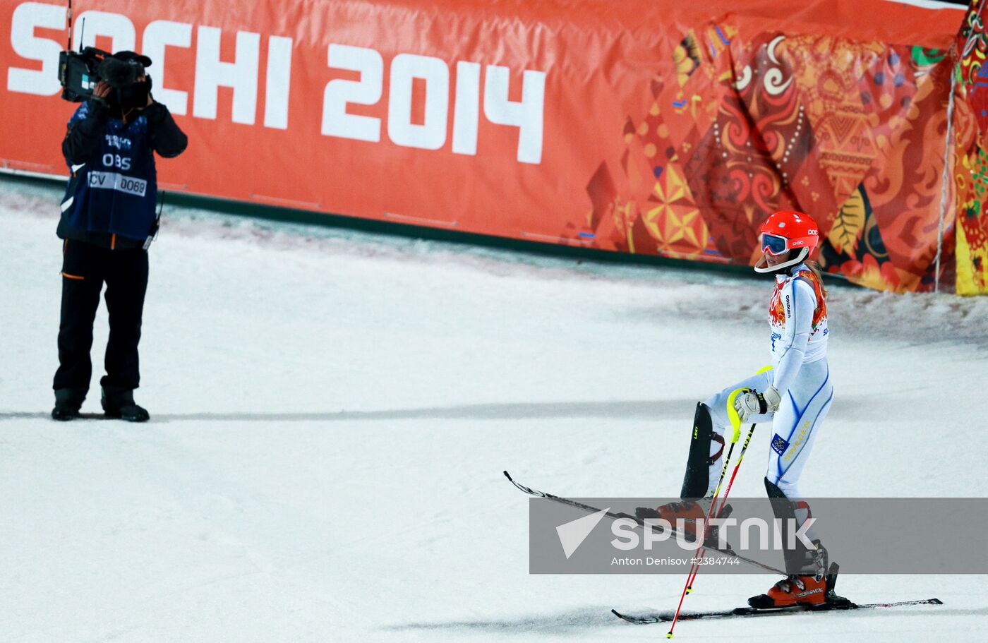 2014 Winter Olympics. Alpine skiing. Women. Slalom