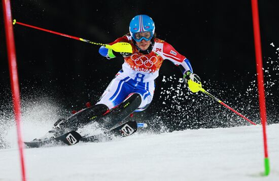 2014 Winter Olympics. Alpine skiing. Women. Slalom