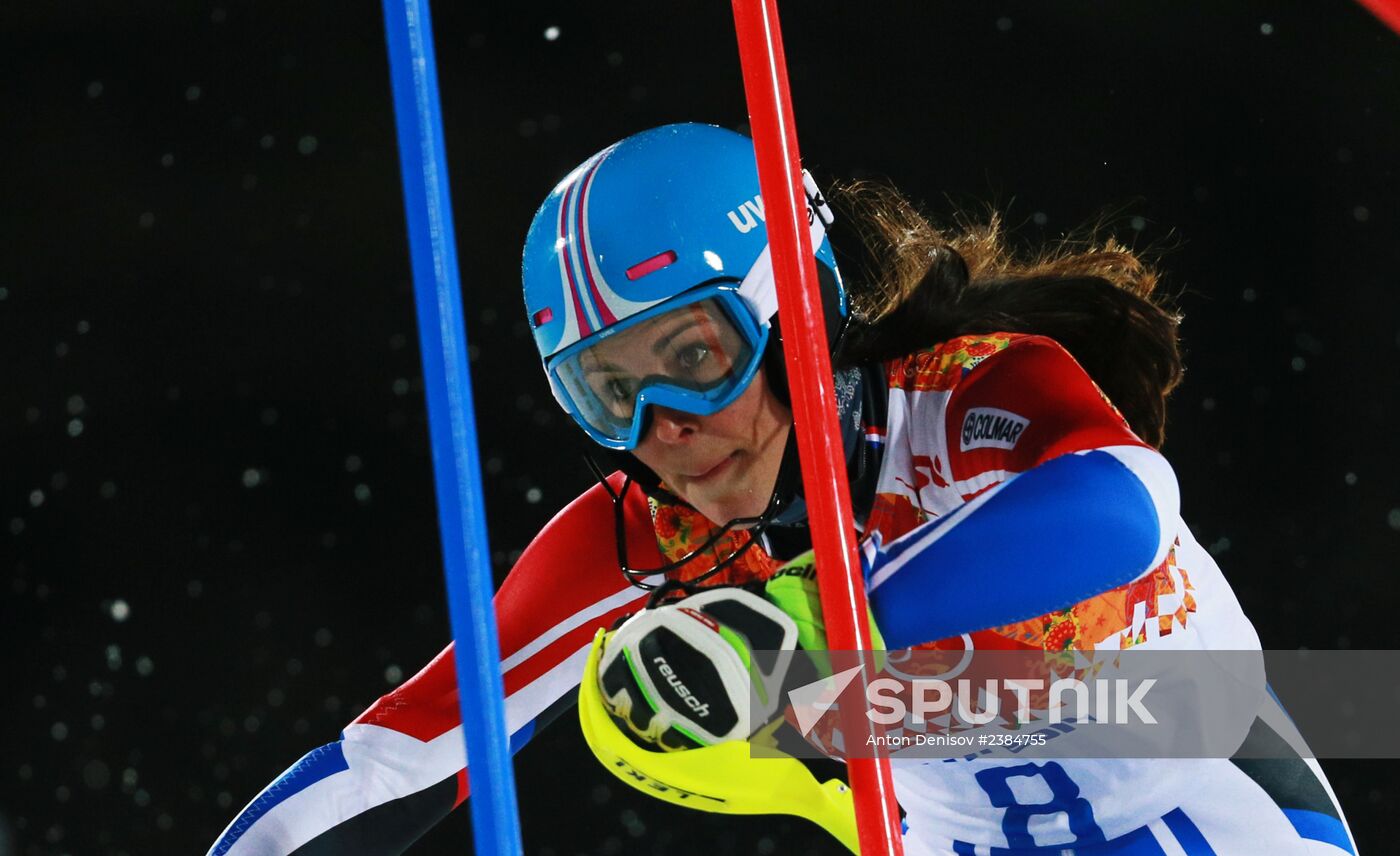 2014 Winter Olympics. Alpine skiing. Women. Slalom