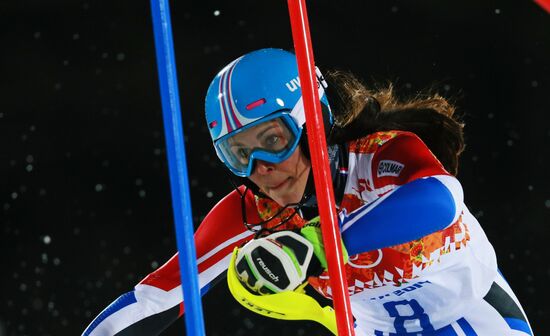 2014 Winter Olympics. Alpine skiing. Women. Slalom