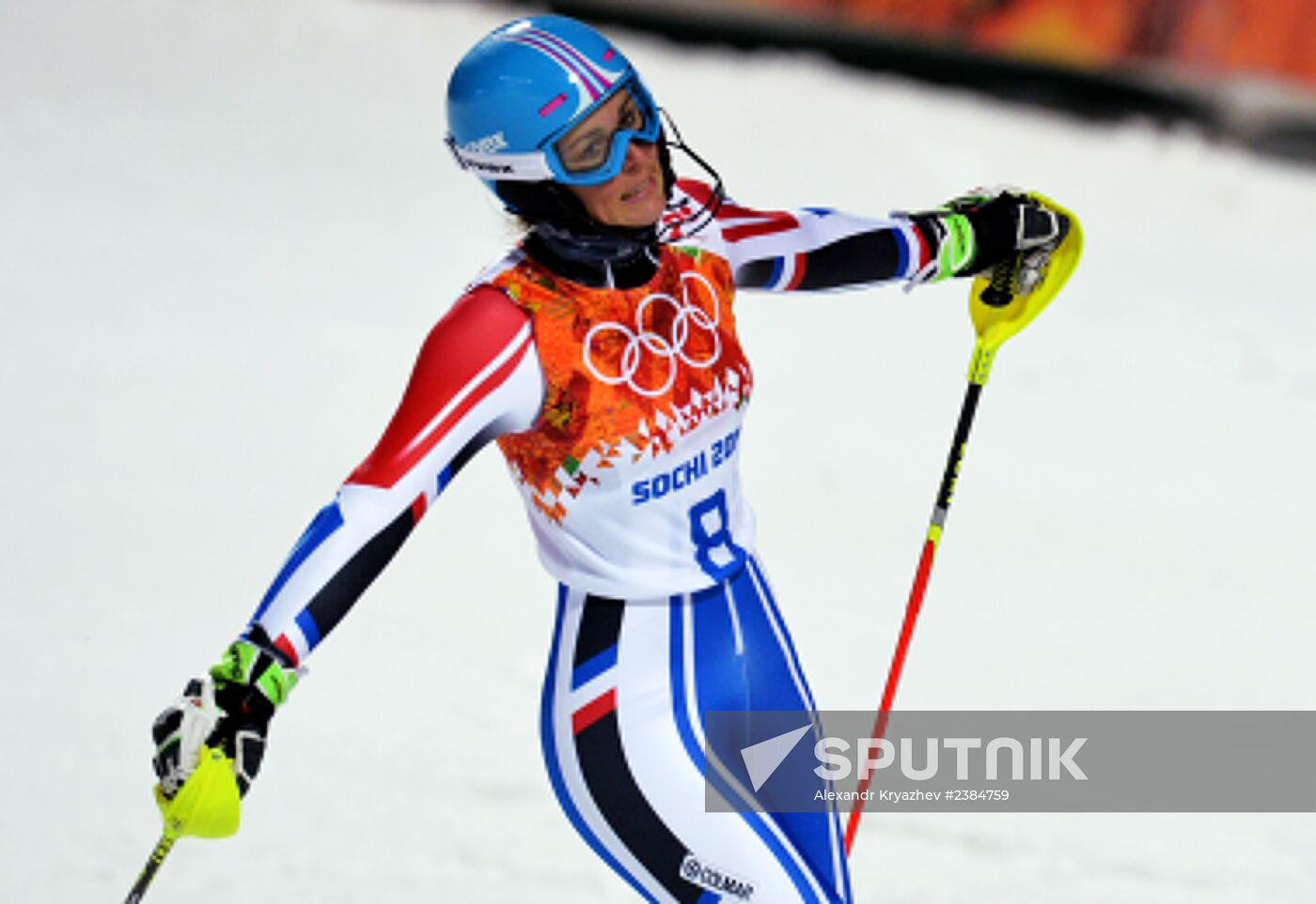 2014 Winter Olympics. Alpine skiing. Women. Slalom