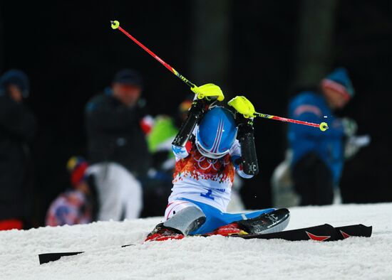 2014 Winter Olympics. Alpine skiing. Women. Slalom