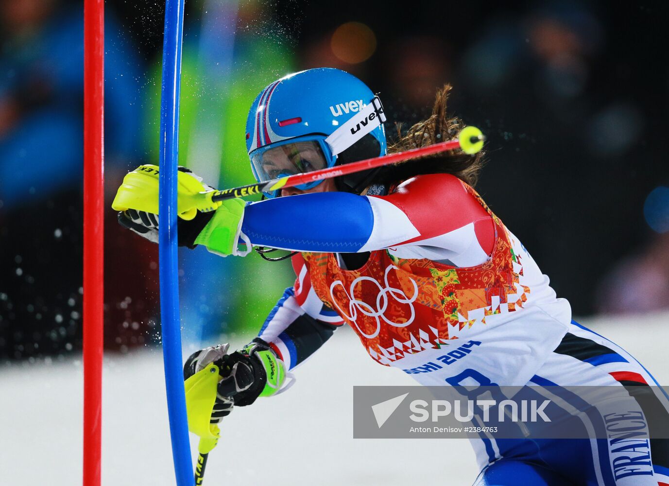 2014 Winter Olympics. Alpine skiing. Women. Slalom