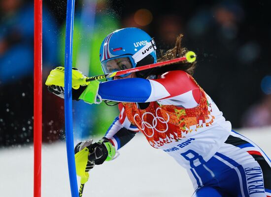 2014 Winter Olympics. Alpine skiing. Women. Slalom