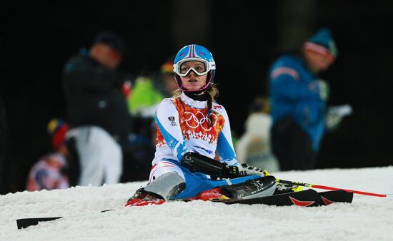 2014 Winter Olympics. Alpine skiing. Women. Slalom