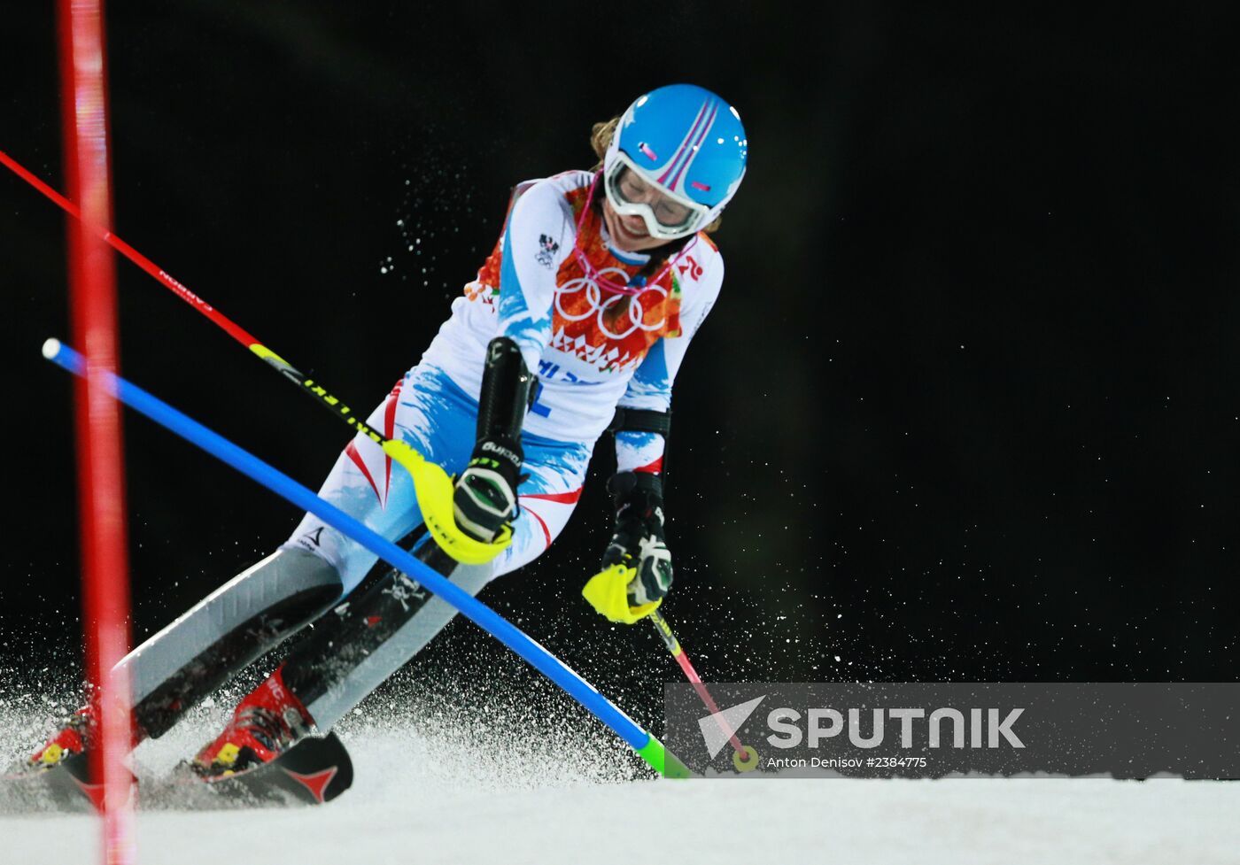 2014 Winter Olympics. Alpine skiing. Women. Slalom