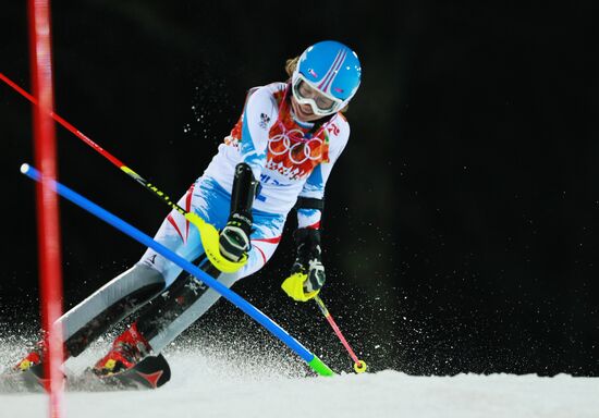 2014 Winter Olympics. Alpine skiing. Women. Slalom