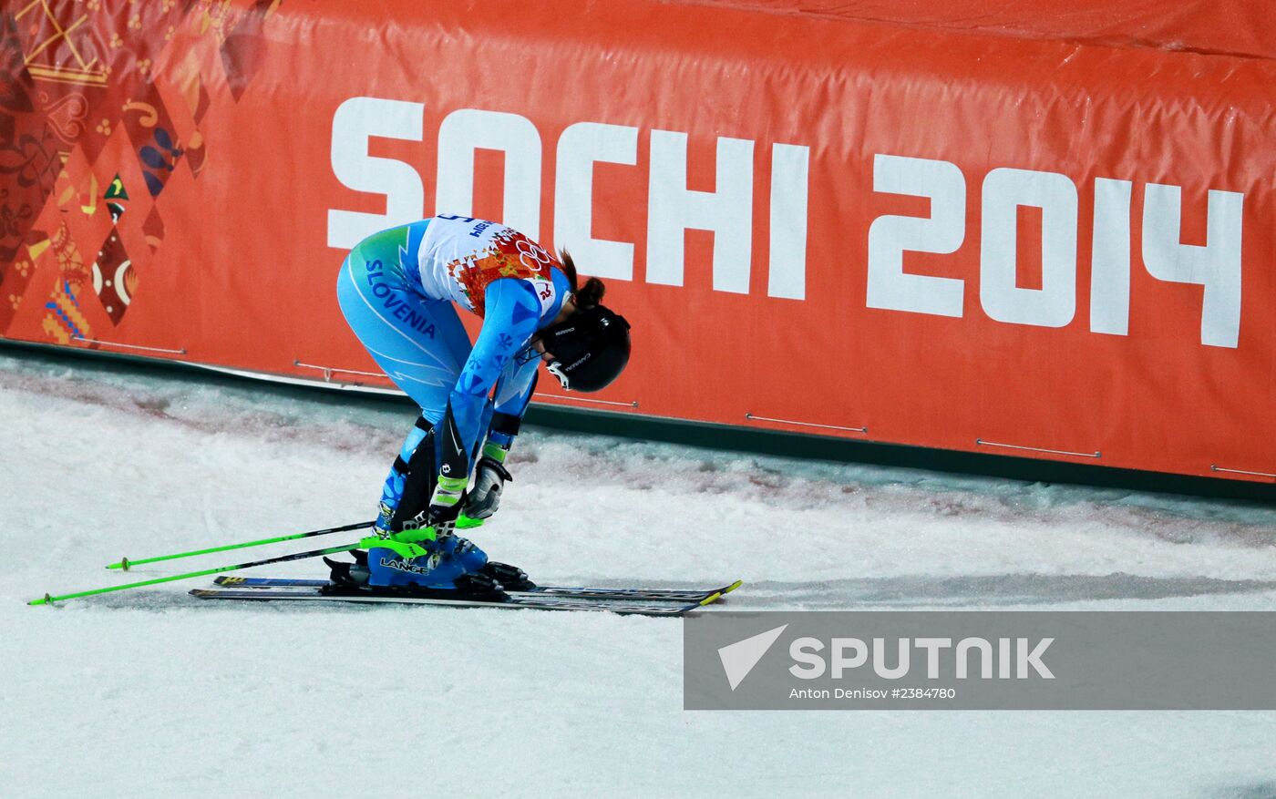 2014 Winter Olympics. Alpine skiing. Women. Slalom