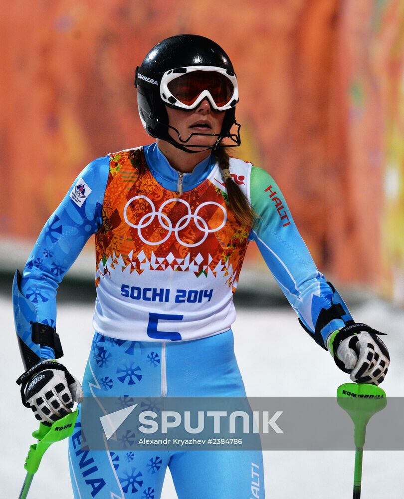 2014 Winter Olympics. Alpine skiing. Women. Slalom