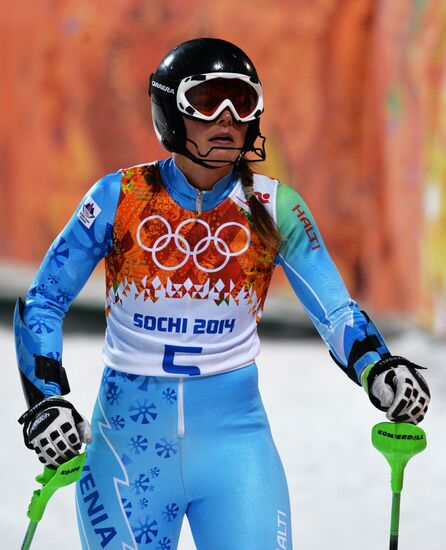 2014 Winter Olympics. Alpine skiing. Women. Slalom