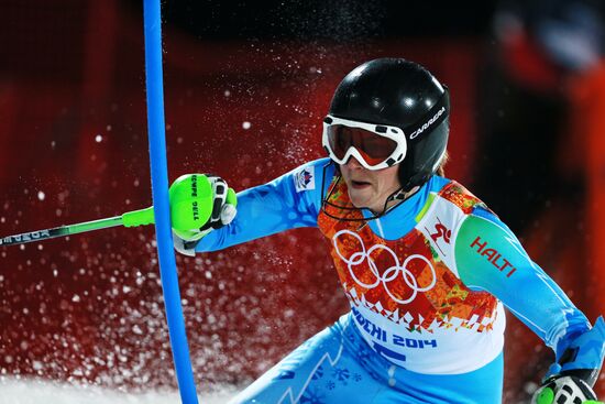 2014 Winter Olympics. Alpine skiing. Women. Slalom