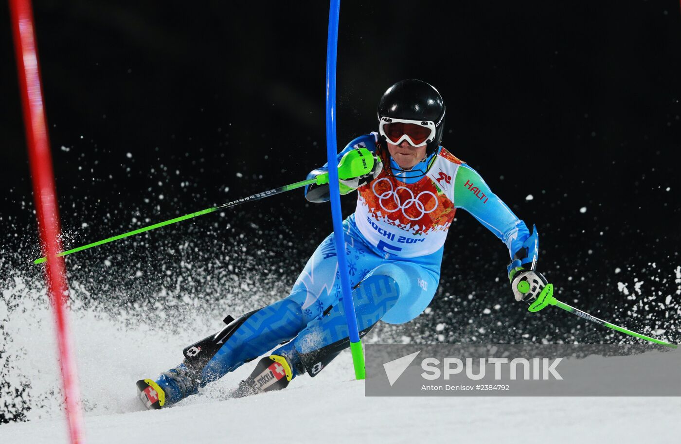 2014 Winter Olympics. Alpine skiing. Women. Slalom