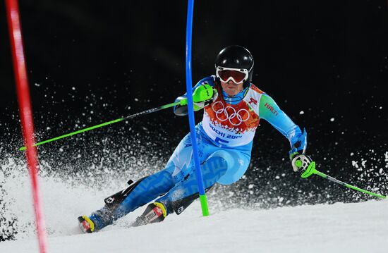 2014 Winter Olympics. Alpine skiing. Women. Slalom