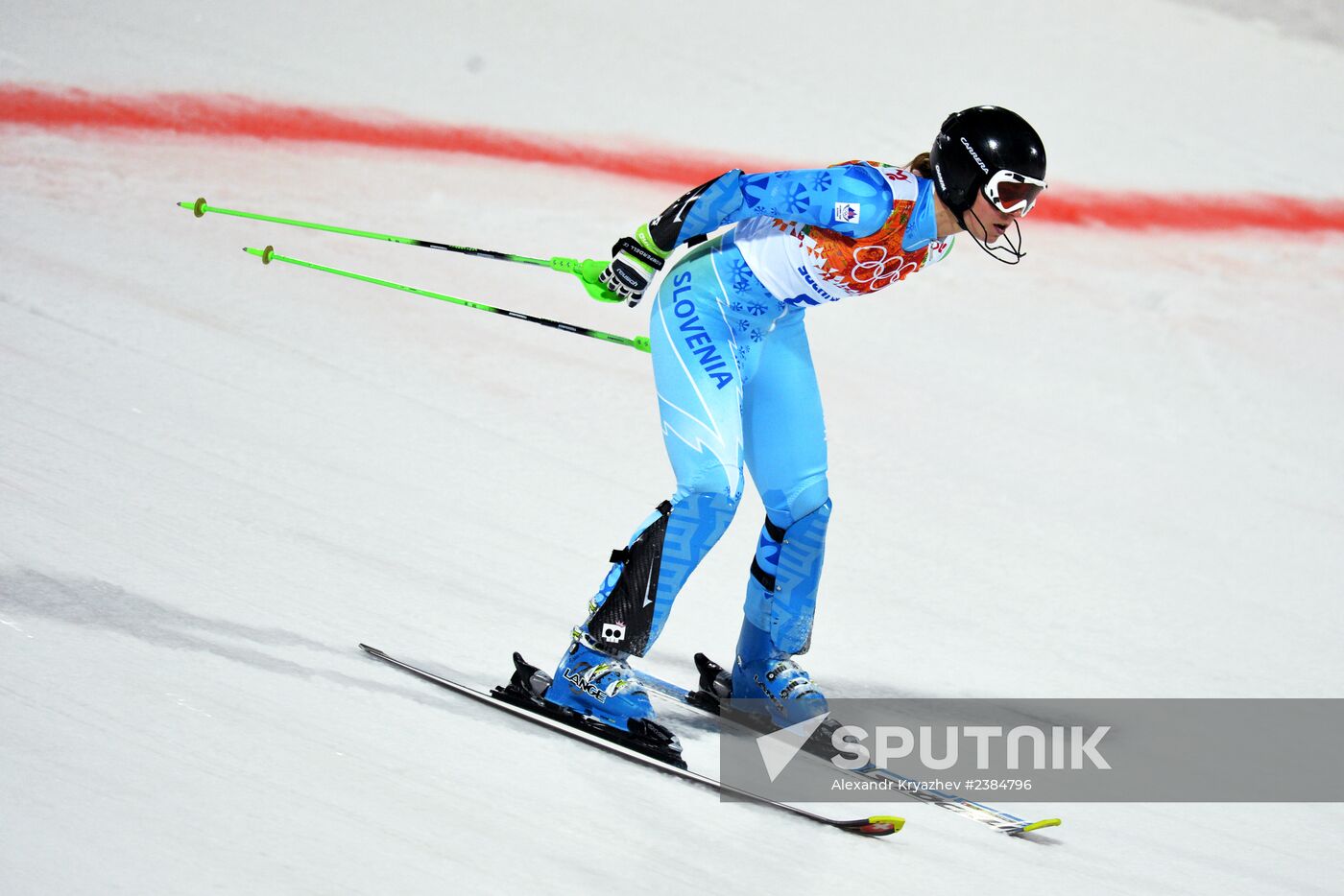 2014 Winter Olympics. Alpine skiing. Women. Slalom