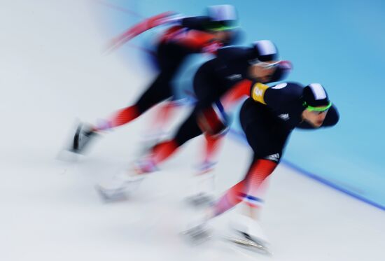 2014 Winter Olympics. Speed skating. Men. Team pursuit. Preliminary rounds.