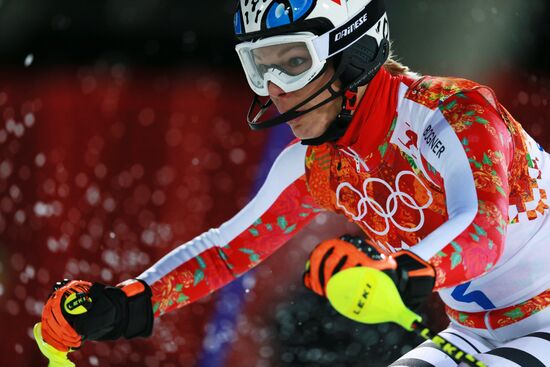 2014 Winter Olympics. Alpine skiing. Women. Slalom