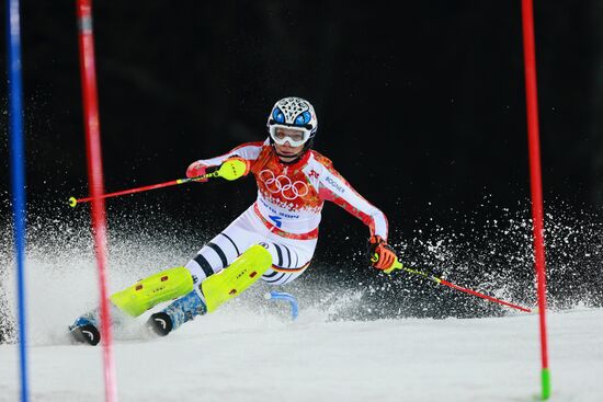 2014 Winter Olympics. Alpine skiing. Women. Slalom